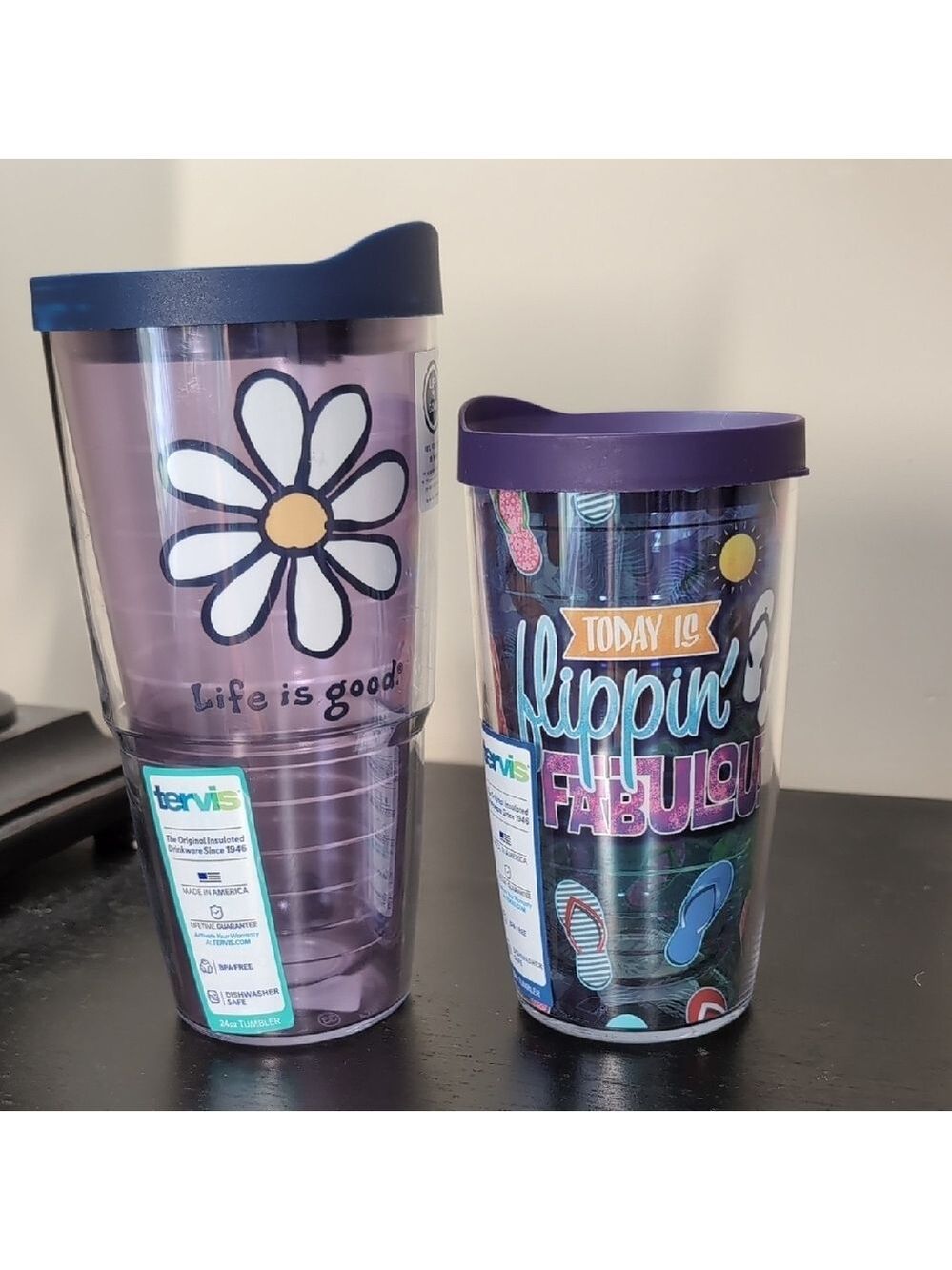 Tervis Purple Tumblers Set with Fun Designs